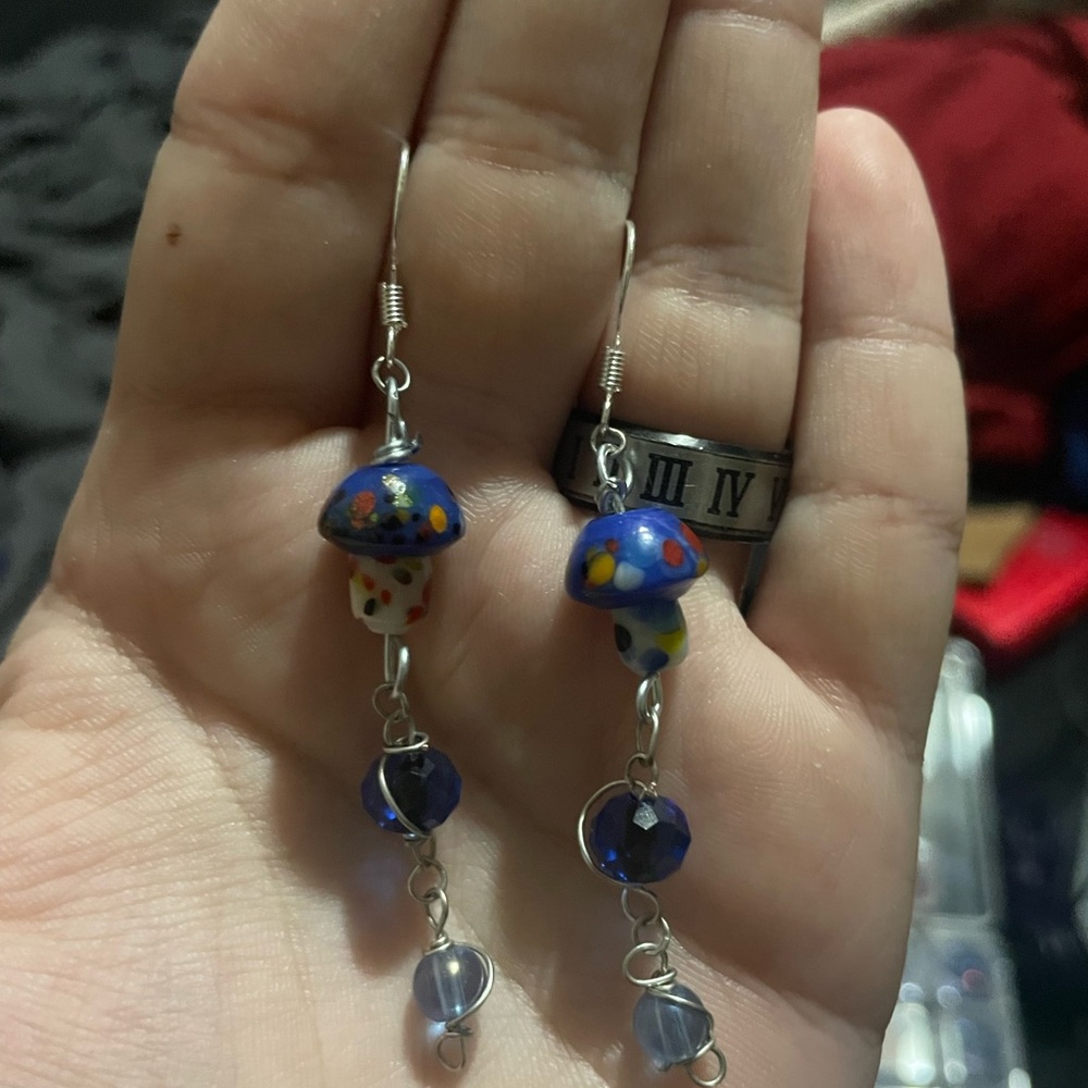 Colorful Mushroom Dangle Earrings